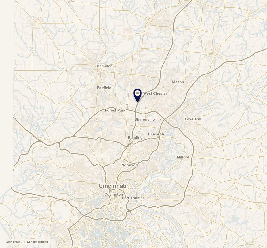 Map showing Wichita National Life near West Chester, Ohio.